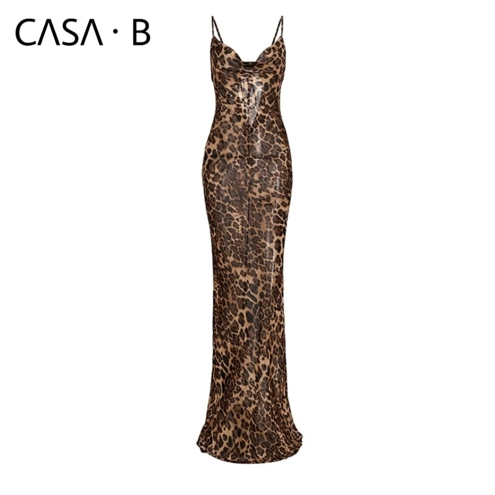 5⭐️CASA B |Vivianne Leopard Print Sheer Maxi - Picture 4 of 7